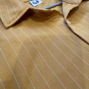 Yellow Pinstripe Button-Up Retro Shirt (HARDADDY)